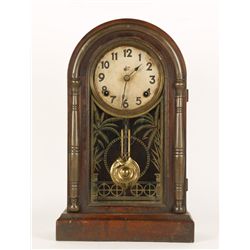 Arched Top Mantle Clock with Brass Columns.