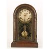 Image 1 : Arched Top Mantle Clock with Brass Columns.