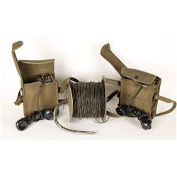 US Military Field Phones and Spool of Comm Wire