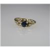 Image 1 : Ceylon Colored Blue Sapphire & Diamond Ring