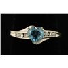 Image 1 : 10K Aquamarine & Diamond Ring.