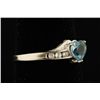 Image 2 : 10K Aquamarine & Diamond Ring.