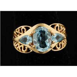 14K Blue Topaz Ring