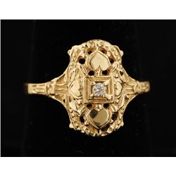 14K Vintage Art Deco Diamond Ring.