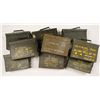 Image 1 : Lot of 9 Green Metal Ammo cans