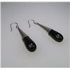Image 1 : Alluring Pair of Onyx and Sterling Silver Dangle