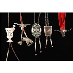 Lot of Five Bolo Ties