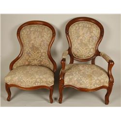 2 Elegant Victorian Parlor Chairs.