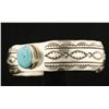 Image 2 : Sterling Cuff with Turquoise by Leroy Sandoval.