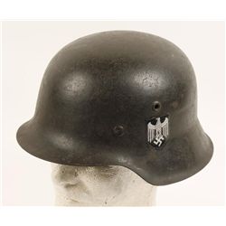 German WWII Army M-42 Single Decal Combat Helmet