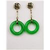 Image 2 : Intriguing Apple Green Jade Dangle Earrings with