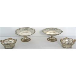 Pair of HM silver pierced oval baskets, Charles Stuart Harris, London 1898 and...