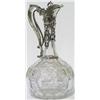 Image 1 : Good Victorian HM silver & floral etched cut glass claret jug with cast mask &...