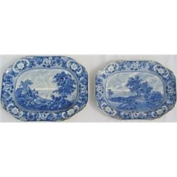 C19th B&W transfer printed 'STAFFORD GALLERY` pattern rectangular meatplate...