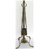 Image 1 : Early C20th Art Nouveau brass adjustable lamp standard with Ruskin type blue...