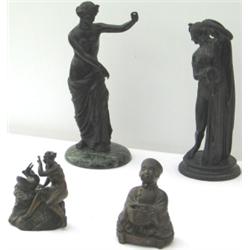C19th Italian bronze figure of Venus, on waisted circular platform base,...