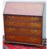 Image 1 : Late C18th George III oak & mahogany crossbanded fall-front bureau with inlaid...