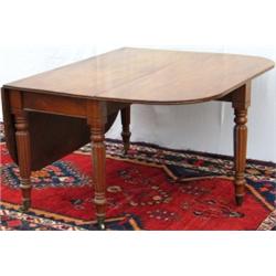 Early C19th William IV mahogany rectangular dropleaf dining table with rounded...