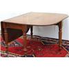 Image 1 : Early C19th William IV mahogany rectangular dropleaf dining table with rounded...