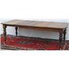 Image 1 : Mid Victorian mahogany extending dining table with 3 extra leaves, on turned...