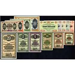 Austrian WWI POW Camps in Sopronnyek, Nezsider, and Somorja,1916, Lot of 15 Pieces