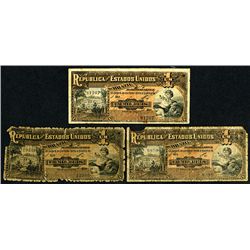 Thesoro Nacional, 1917, Trio of Issued Notes