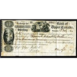Bank of Upper Canada, 1860 3rd of Exchange.