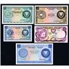 Image 1 : Central Bank of Cyprus, 1974-79, Set of 5 Issued Banknotes