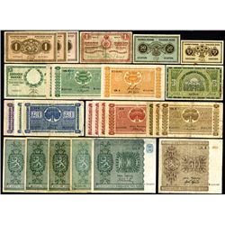 Finlands Bank, 1915-45, Lot of 27 Issued Banknotes