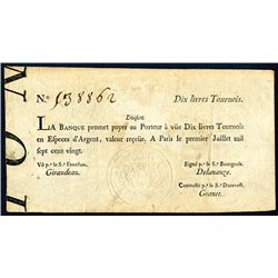 La Banque (Royale), January 1, 1720, John Law Paper Currency Note