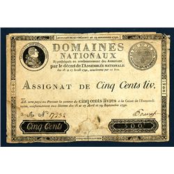 Assignats, Domaines Nationaux, 1790 Issue.