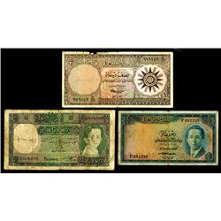 Government, National Bank, & Central Bank of Iraq, 1942-59, Trio of Issued Notes