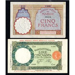 Banca D'Italia, 1939 50 Lire Banknote.