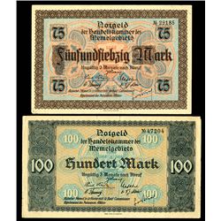 Memel Notgeld Pairing. 1922.