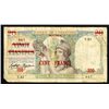 Image 1 : Banque de L'Indochine Noumea, 1939, Provisional Issue Banknote