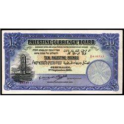 Palestine Currency Board, 1929 High Grade Issue Banknote, One of 2 Sequential Notes Being Offered.