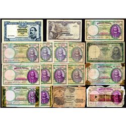 Banco de Portugal, 1917 Issues, Lot of 17 Notes