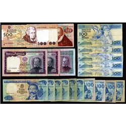 Banco de Portugal, 1957-1992 Issues, Lot of 20 Notes