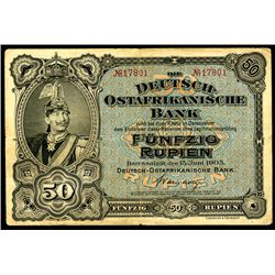 Deutsch-Ostafrikanische Bank, 1905, Issued Banknote.