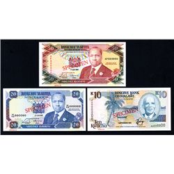 African Specimen Banknote Trio.