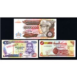 African Specimen Banknote Trio.