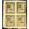 Image 1 : Uncut Sheet of Four January 1, 1776 Delaware Colonial Notes.