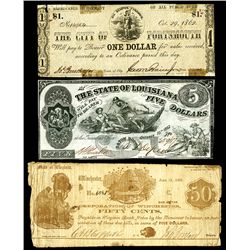 Civil War Obsolete Currency Trio.