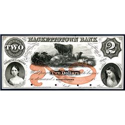 Hackettstown Bank, 18xx, ca.1850s, Obsolete Banknote.