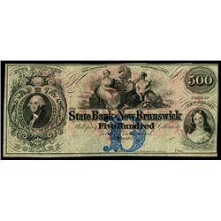 State Bank of New Brunswick, 18xx, ca.1850s, Obsolete Banknote.