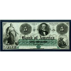 Bank of America, 18xx, ca.1860s, Obsolete Banknote.