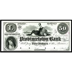 Provincetown Bank, 1854, Obsolete Banknote.