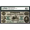 Image 2 : Virginia Treasury Note, 1862 Obsolete Banknote.