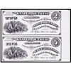 Image 1 : Knapp, Stout & Co. "In Culled Lumber",  1870-90's Uncut Obsolete Banknote Sheet of 2 Notes.