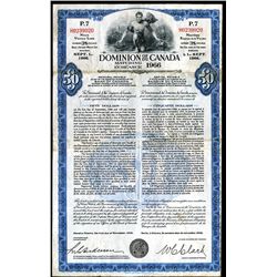 Dominion of Canada, 1945 $50, Ninth Victory Loan Issued & Uncancelled Bond.